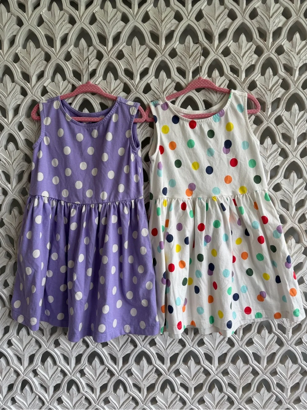 Primary Polka Dot Dresses, size 4-5
